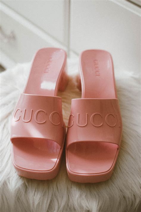 rubber gucci sandals women|gucci rubber slide sandal women.